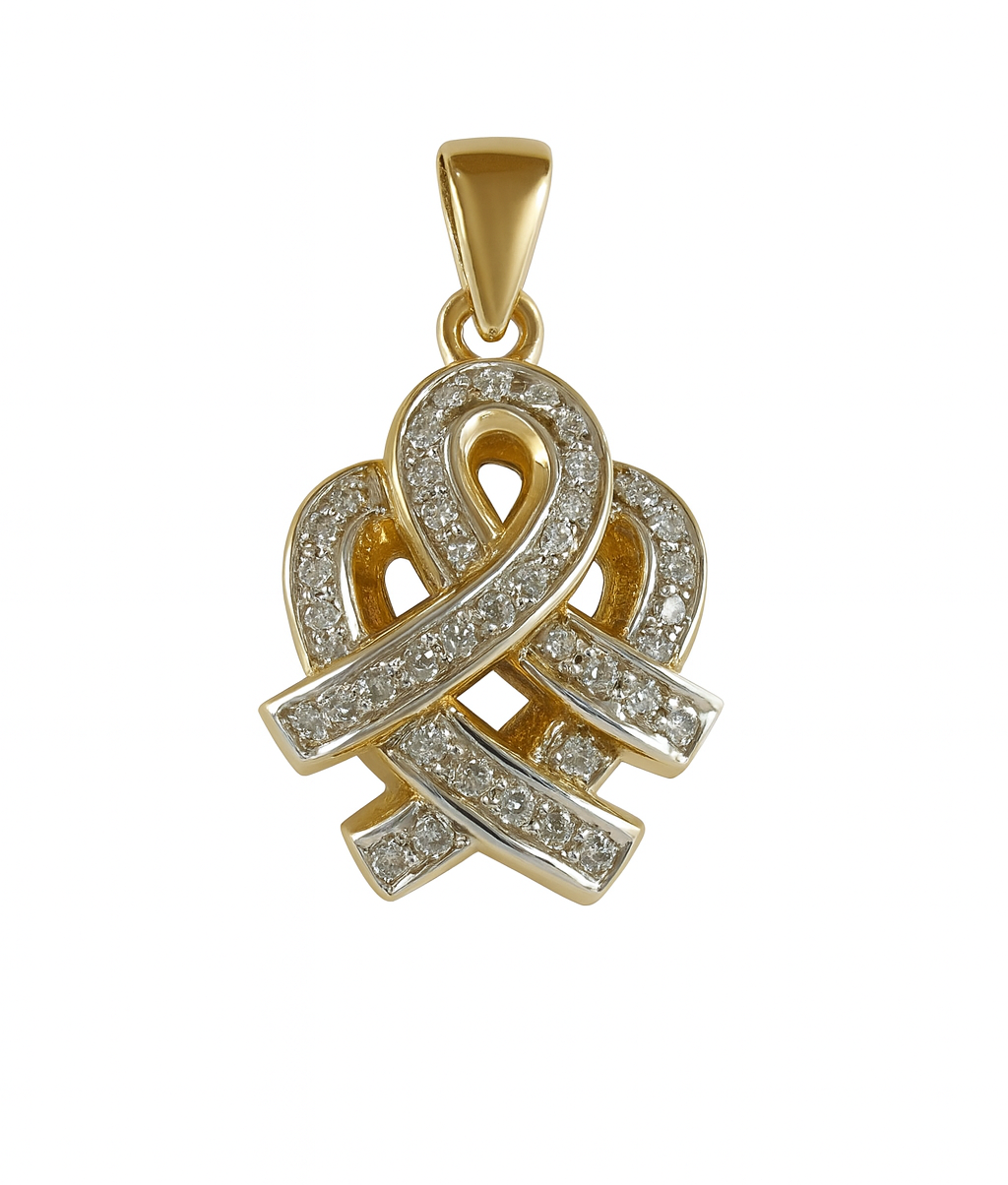 Beautiful 18 Kt Gold  Natural Diamond Pendant